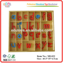 Монтессори Языковые материалы Деревянный учебный малый подвижный алфавит, деревянные игрушки